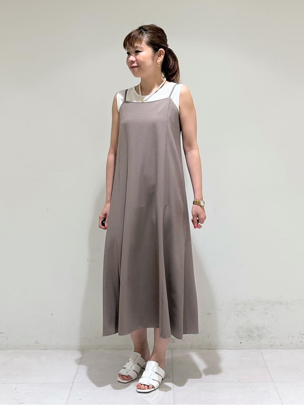 tsuyuさんの「INDIVI｜パール調コインショートネックレス」を使ったコーディネート