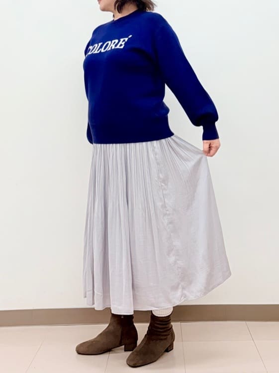 haruさんの「SHOO･LA･RUE｜【洗濯機可/S-LL】もちもちタッチ スウェットライクロゴニット」を使ったコーディネート
