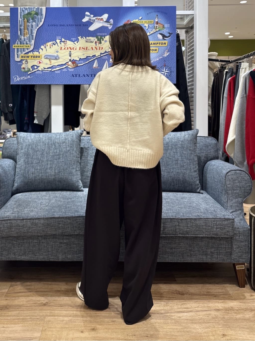 risaさんの「Dessin｜【洗える】クルーネックワイドニット」を使ったコーディネート