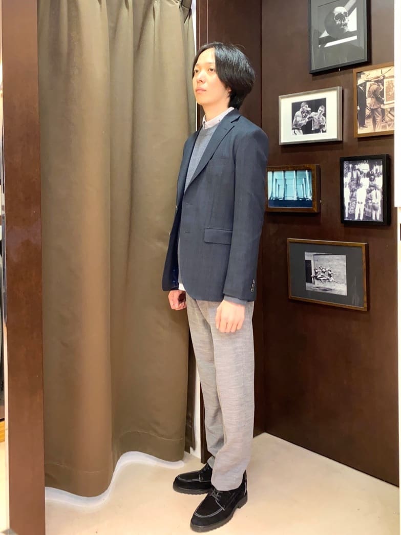 コバヤシさんの「TAKEO KIKUCHI｜ハットモチーフ ジャカード ストライプ シャツ」を使ったコーディネート