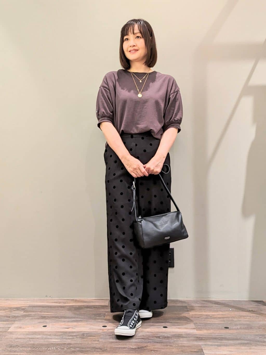 ricoさんの「Dessin｜【360度可愛い/前後2WAY/洗える】ライトコットンヘンリーカットソー」を使ったコーディネート