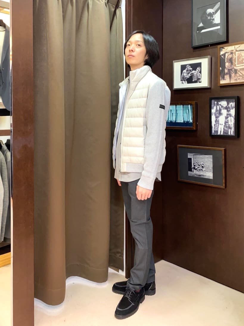 コバヤシさんの「TAKEO KIKUCHI｜【Made in JAPAN】播州織 ヘリンボン ストレート パンツ」を使ったコーディネート