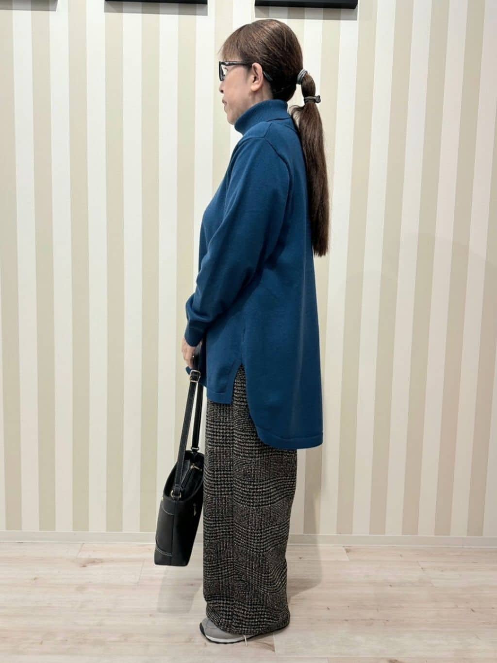 nonaさんの「SHOO･LA･RUE｜◆【洗える/S-LL/体型カバー】もちもちっとしたタッチが心地よい タートルチュニックニット」を使ったコーディネート