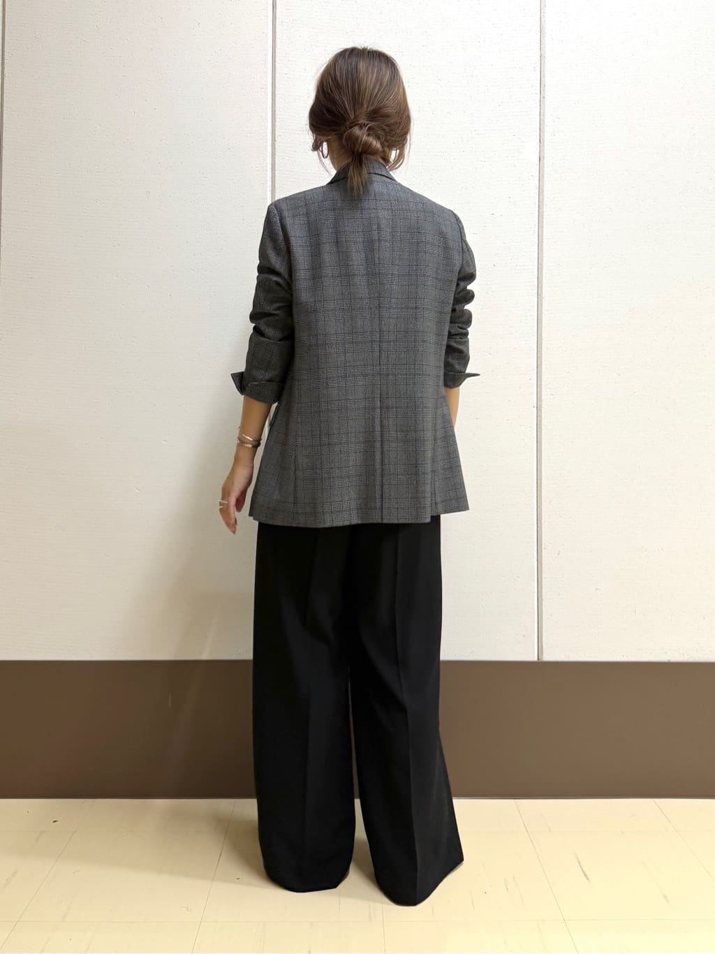 mamiさんの「INDIVI｜【洗える／オンオフ】チェック柄ダブルジャケット」を使ったコーディネート