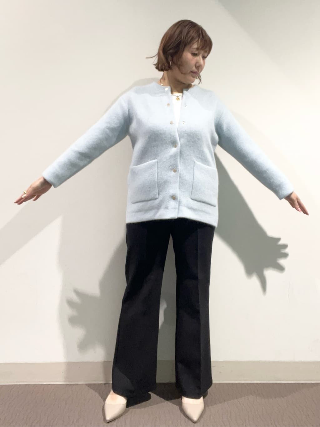 のん.Yさんの「OPAQUE.CLIP｜シャツドッキングカットソー【洗濯機OK】」を使ったコーディネート