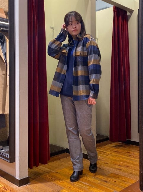 かわぴーさんの「TAKEO KIKUCHI｜【Made in JAPAN】播州織 ヘリンボン ストレート パンツ」を使ったコーディネート