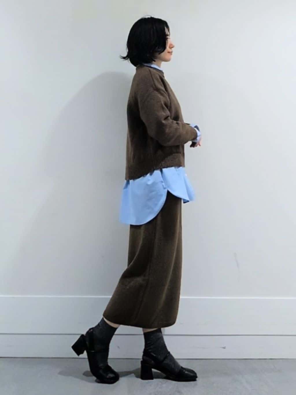 ミズタさんの「UNTITLED｜【セットアップ可/ゆったり】ウール混ラメニット」を使ったコーディネート