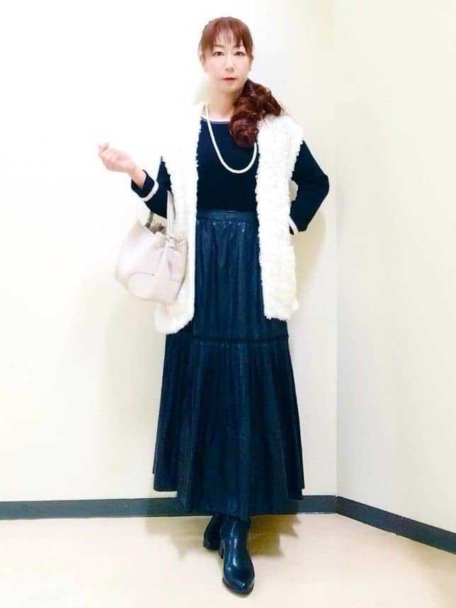 花さんの「Reflect｜【腰周りすっきり◎】プリーツギャザースカート」を使ったコーディネート