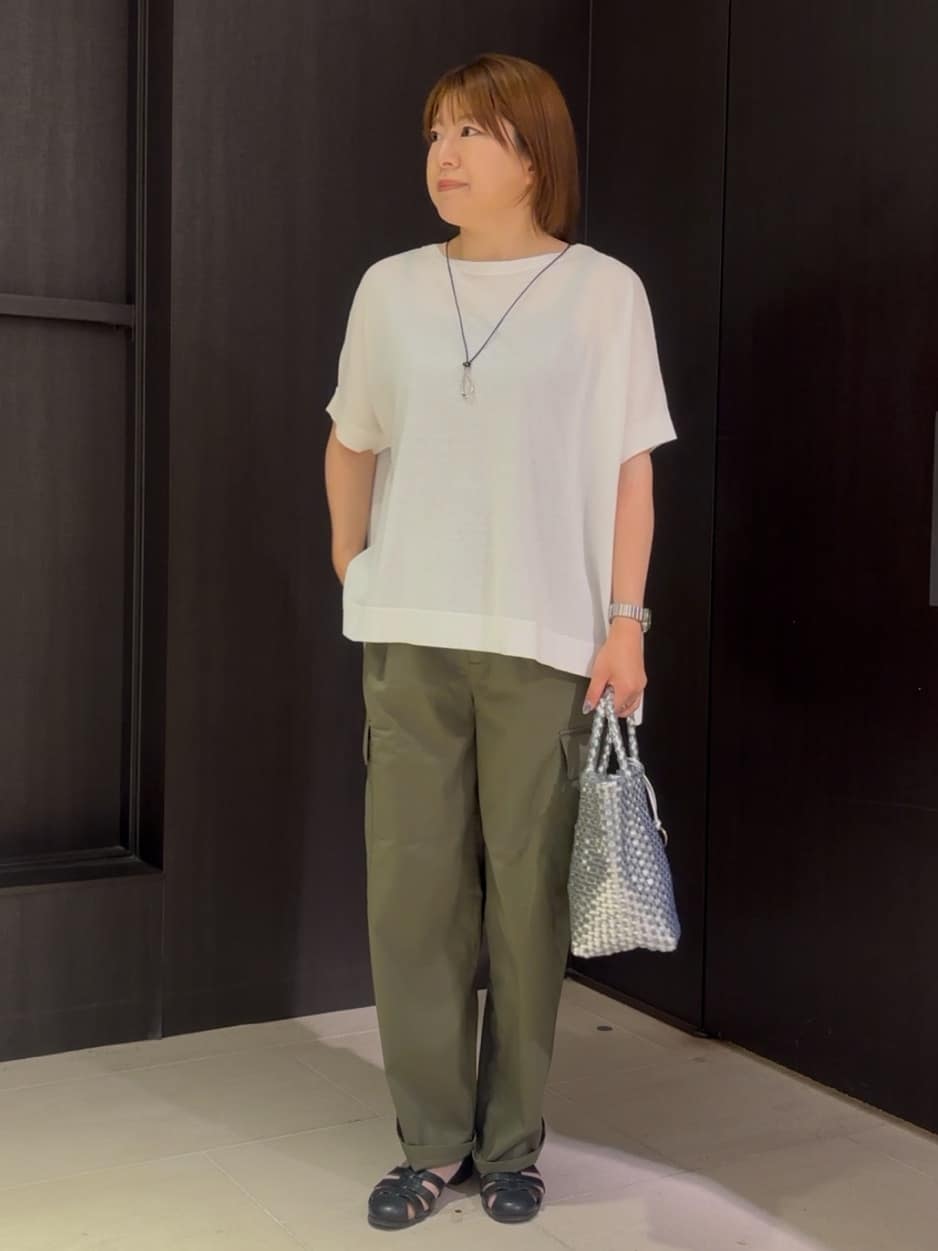 SaKiさんの「UNTITLED｜◆【体型カバー/手洗い可】コットンリネン ワイドプルオーバーニット」を使ったコーディネート