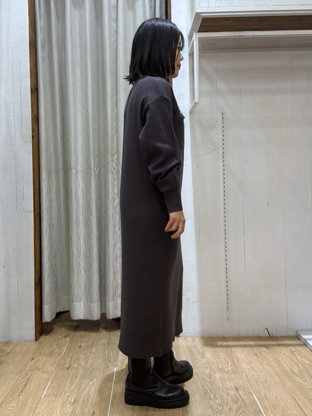chさんの「THE SHOP TK｜1枚でこなれ見え ハーフZIPワンピース【毛玉になりにくい/静電気防止/洗濯機OK】」を使ったコーディネート