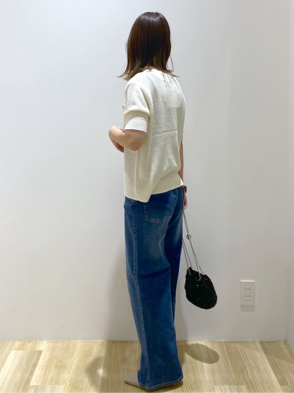 えりさんの「OPAQUE.CLIP｜ツイードライクポケット付きニット【洗濯機洗い可／抗ピル】」を使ったコーディネート