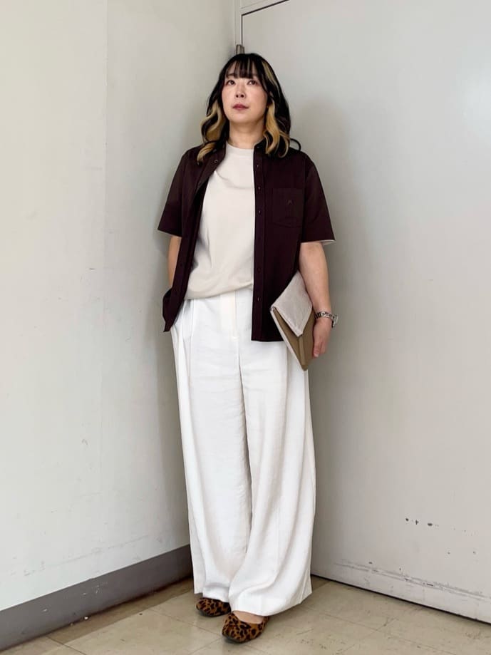 iwさんの「TAKEO KIKUCHI｜【COOL CITY WEAR】ストライプジャージ ボタンダウンシャツ /接触冷感」を使ったコーディネート