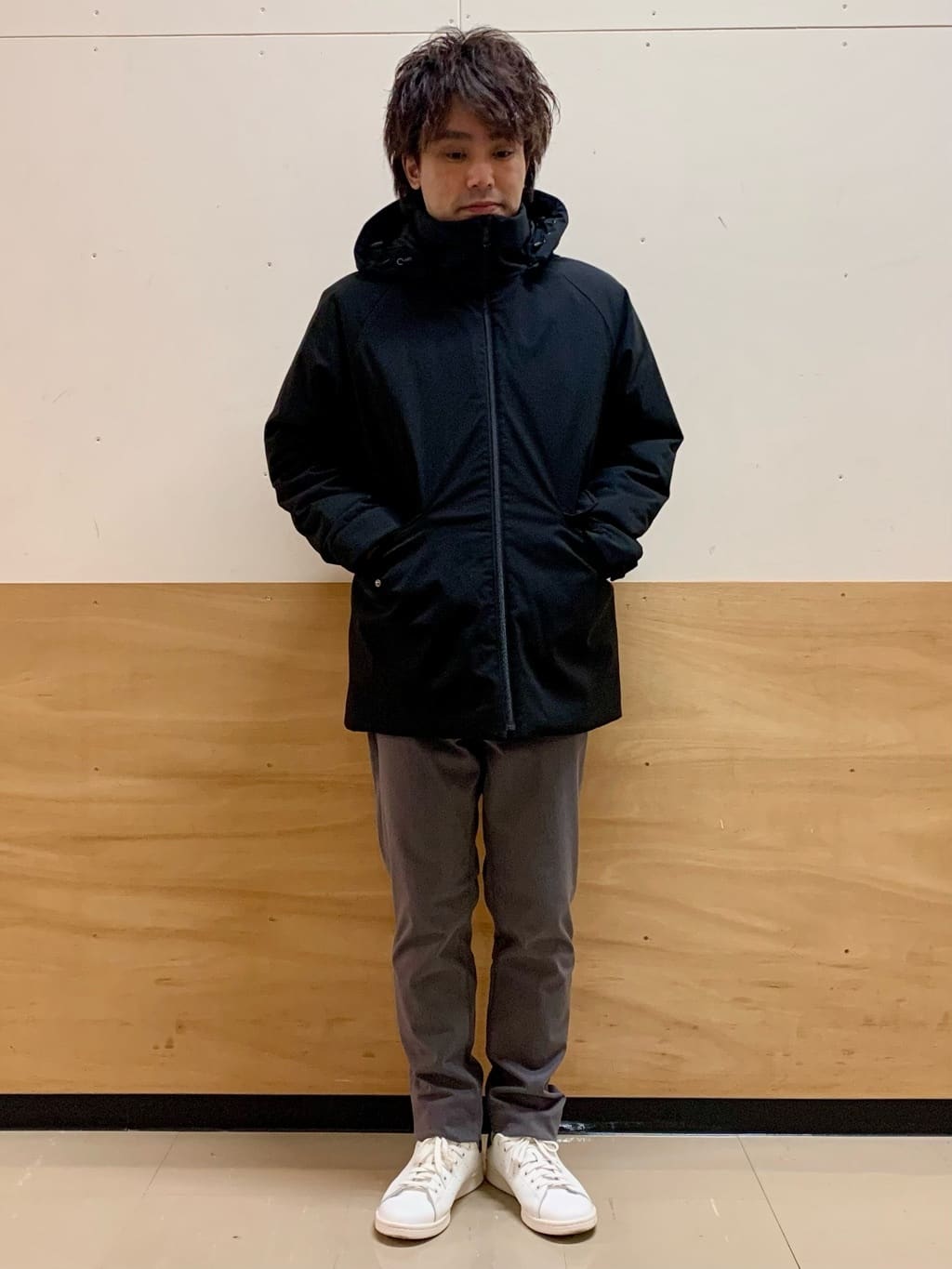 MATUさんの「THE SHOP TK｜【軽くて、暖かい】SORONA／ソロナ 中綿ブルゾン 防風/軽量/洗濯機OK/フード脱着可」を使ったコーディネート
