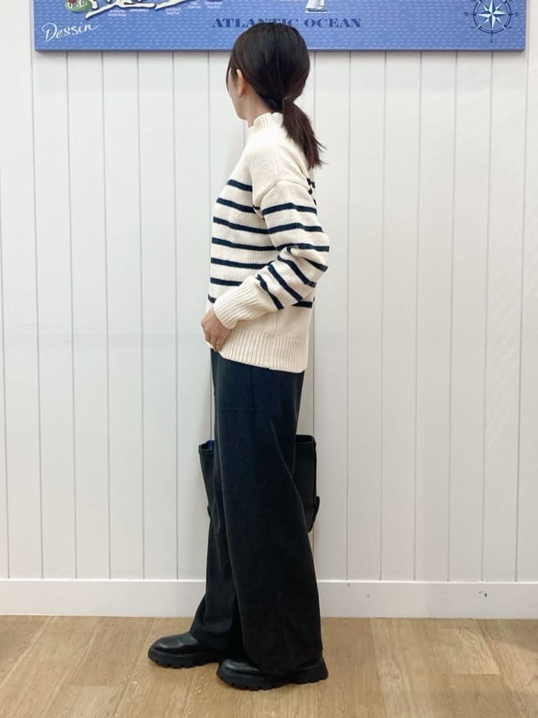yoshiさんの「Dessin｜【洗える】ハイネックベロアモールニット」を使ったコーディネート