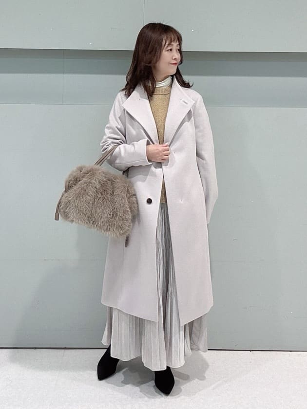 makiさんの「UNTITLED｜【きれいめ/スタイリッシュ】2WAYスタンドカラーロングコート」を使ったコーディネート