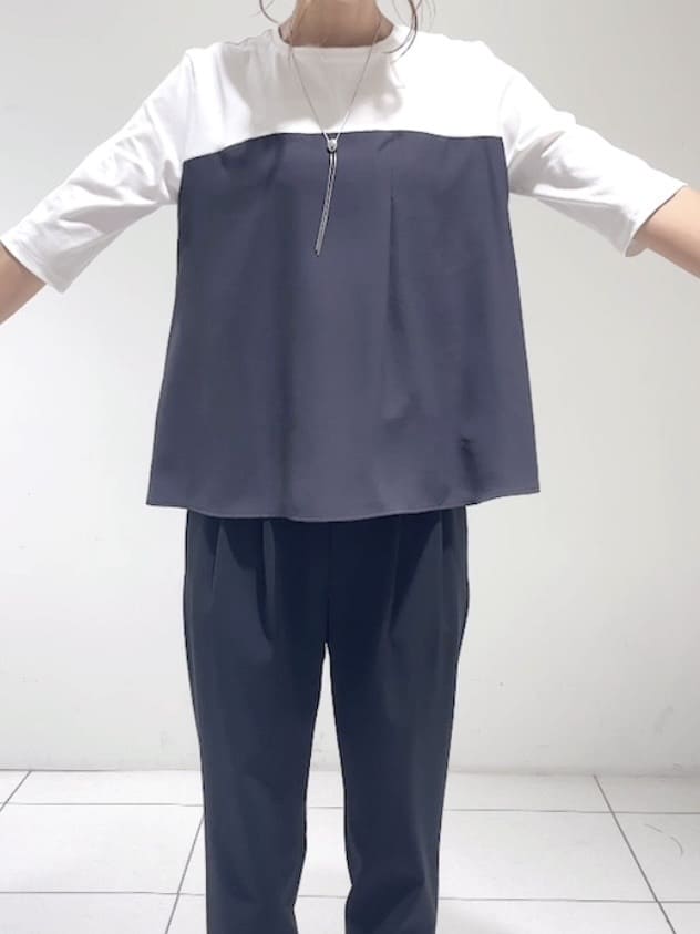 shioriさんの「INDIVI｜【セットアップ可能】ビスチェレイヤード風トップス」を使ったコーディネート