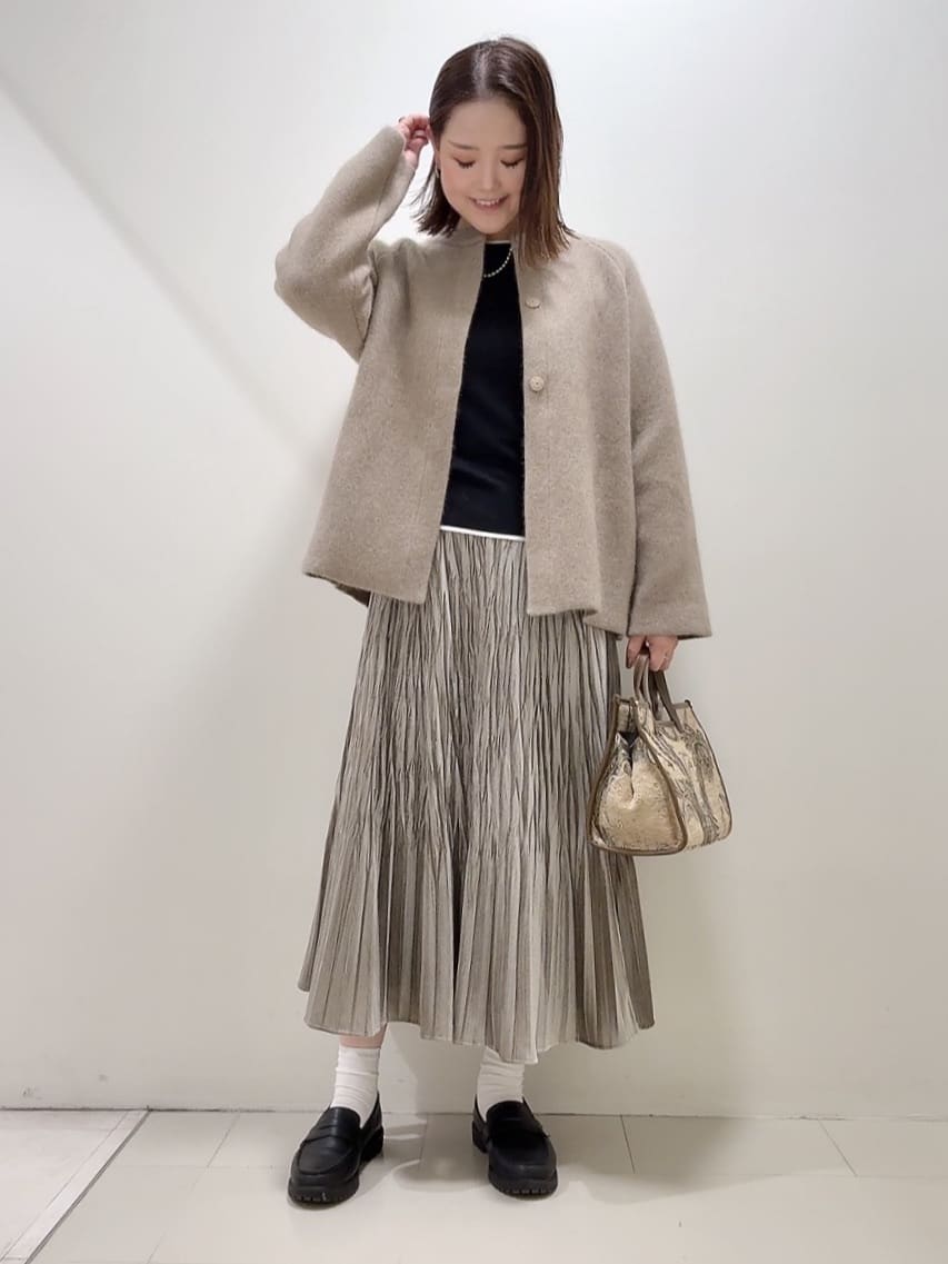 YUIさんの「UNTITLED｜【軽アウター/ミドル丈】ウールニットコーディガン」を使ったコーディネート
