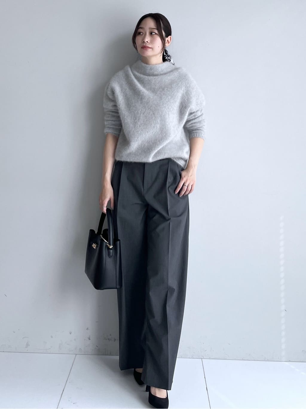 Saekoさんの「UNTITLED｜【大人な品格/ふわふわニット】フォックスカシミヤ コクーンニット」を使ったコーディネート