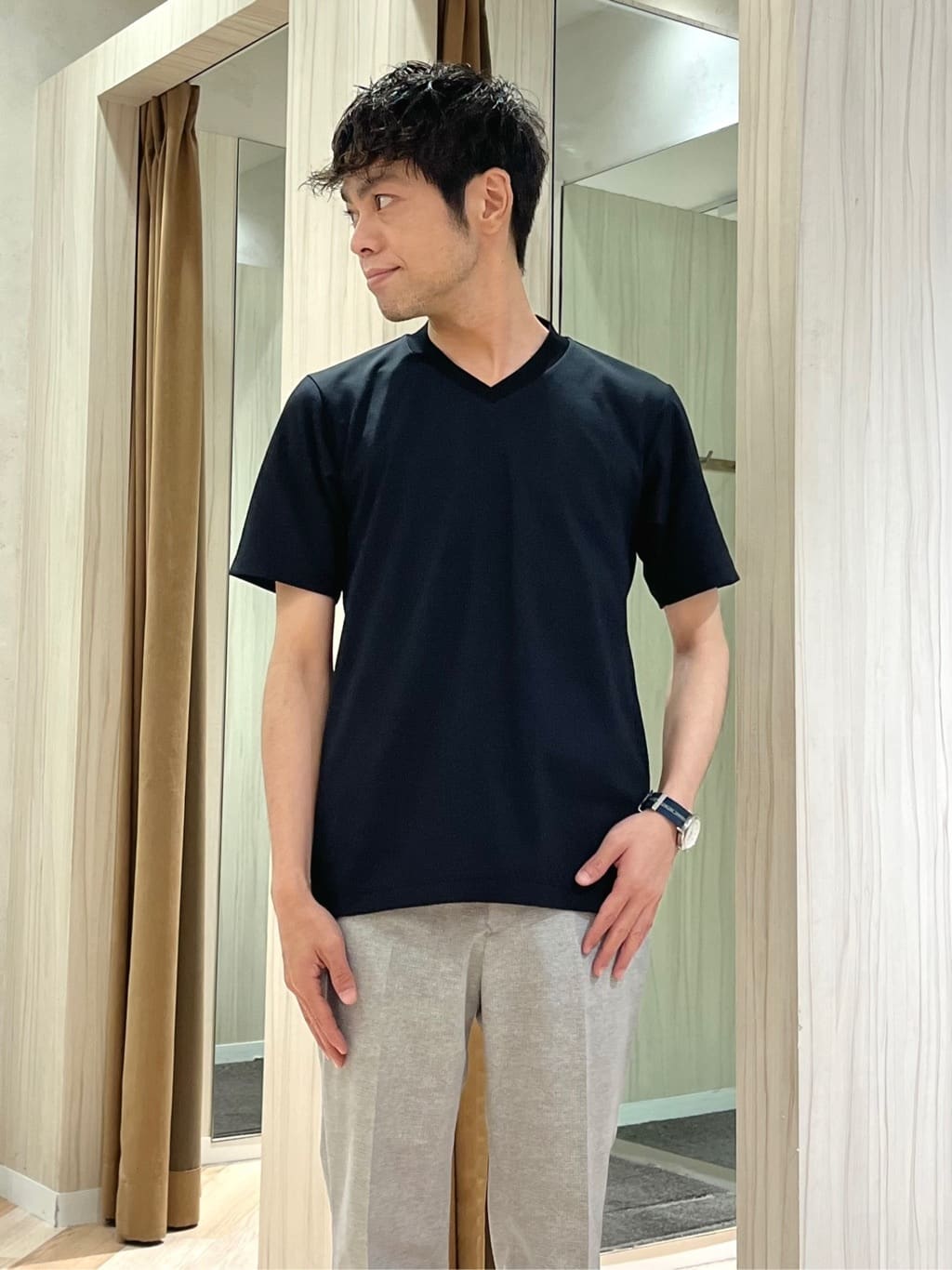 URAさんの「TAKEO KIKUCHI｜【抗菌防臭】COOL DOTS（R）ドビープリント ジャケット」を使ったコーディネート