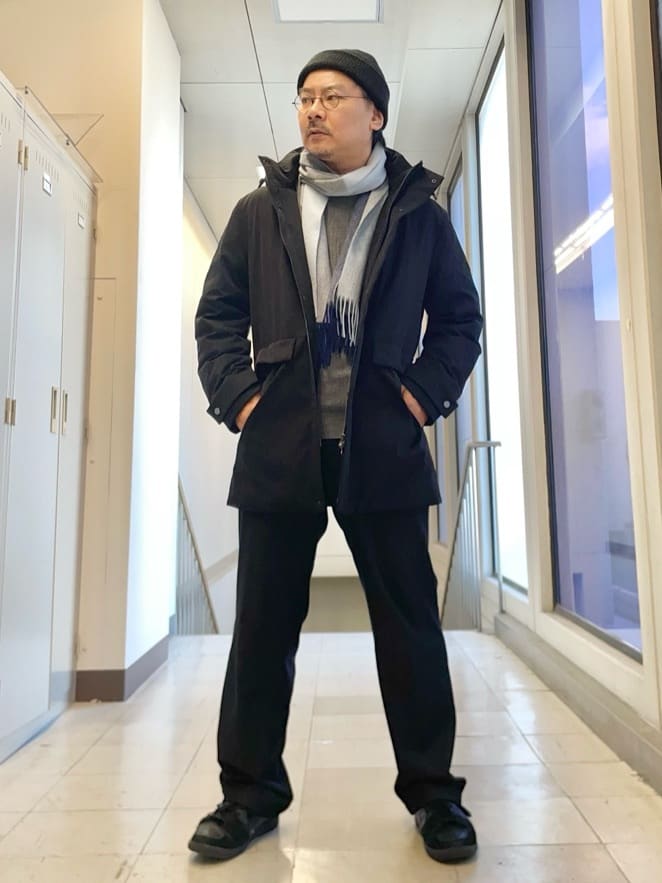 MAKOTO AIさんの「TAKEO KIKUCHI｜【None Of Stress】ストレッチ ダウンブルゾン」を使ったコーディネート