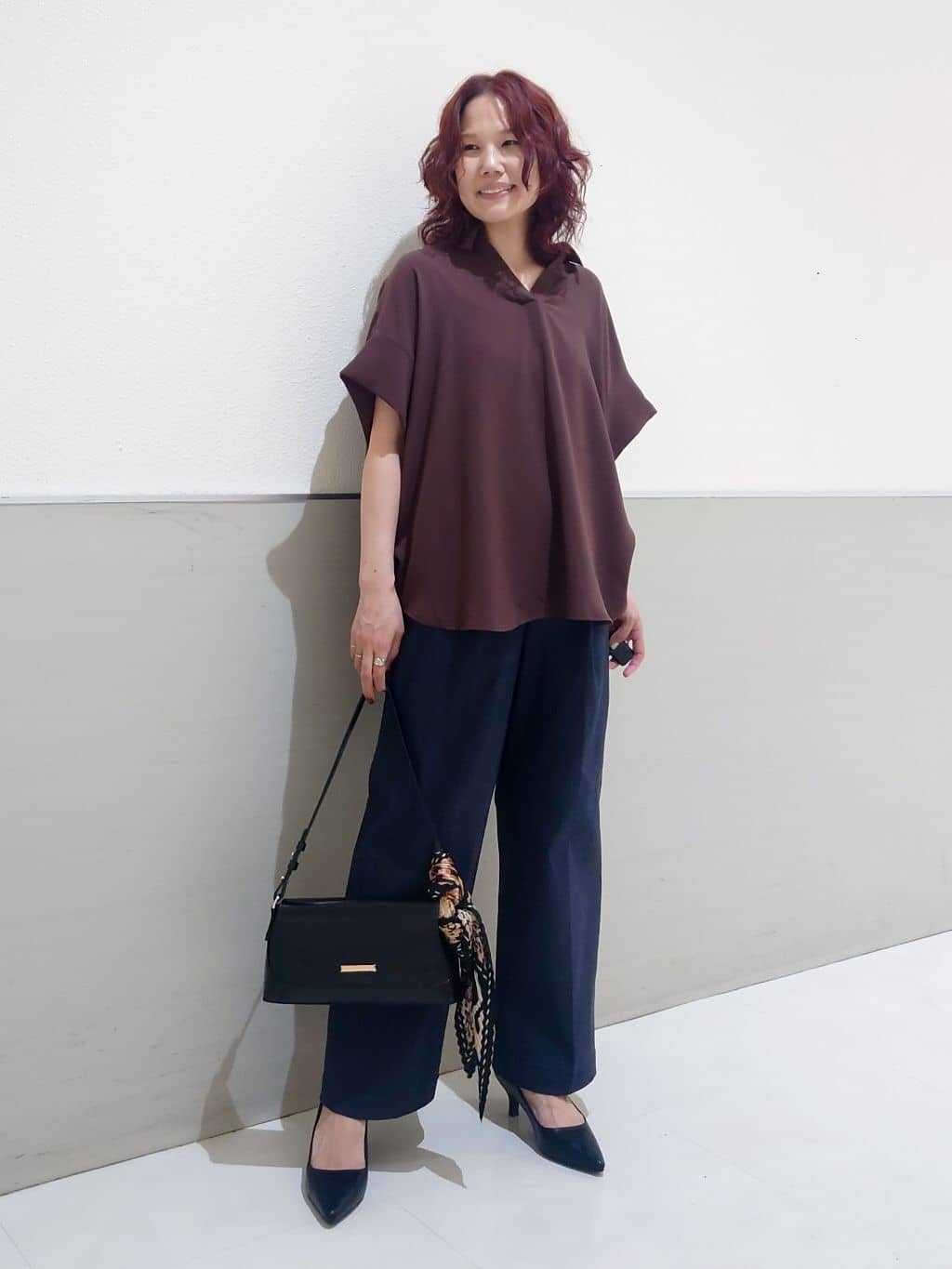 maruさんの「THE SHOP TK｜【インしなくても決まる】スキッパーシャツ/接触冷感/防シワ/速乾」を使ったコーディネート