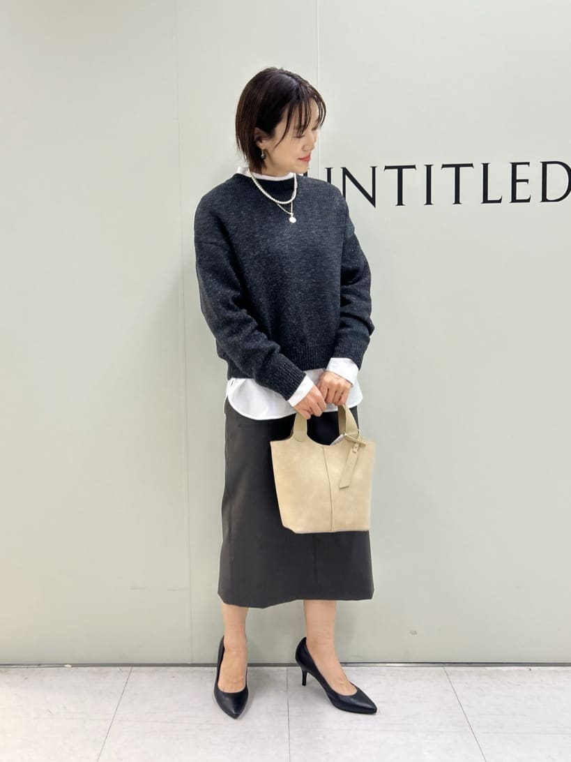Mikiさんの「UNTITLED｜【重ね着レイヤード/スーツブラウス】ファインブロードハイネックシャツ」を使ったコーディネート