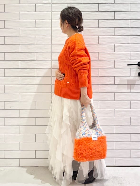 yさんの「OPAQUE.CLIP｜MIXミドルゲージケーブルニット【洗濯機OK】」を使ったコーディネート