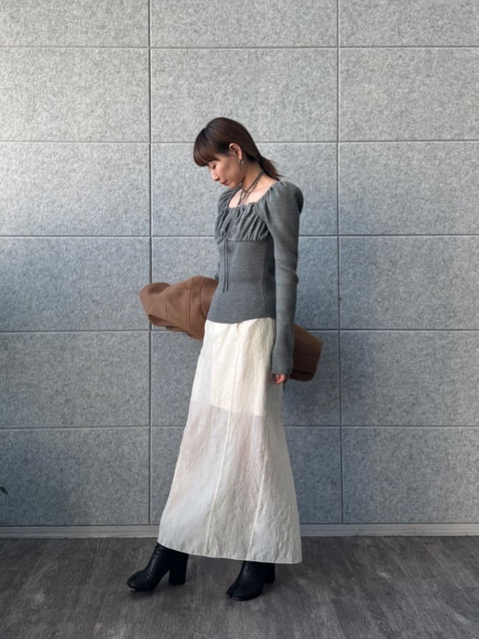 designer yukaさんの「CODE A｜femi gather rib knit」を使ったコーディネート