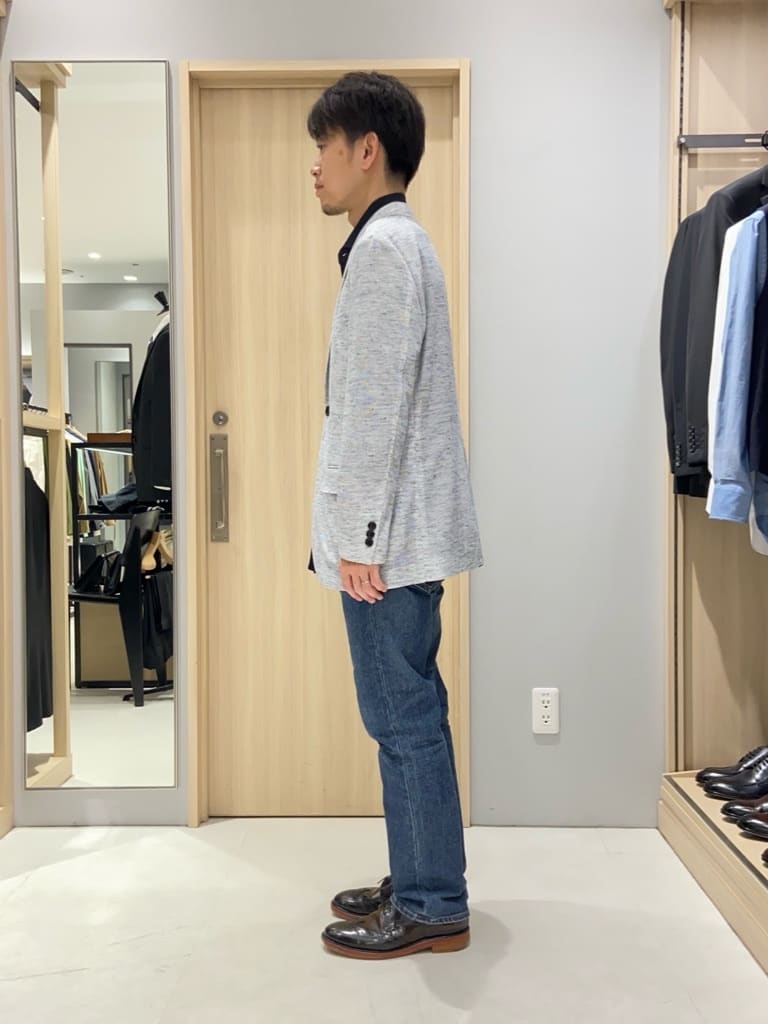 わいずみさんの「TAKEO KIKUCHI｜【尾州織】リネンブレンド メッシュ ジャケット」を使ったコーディネート