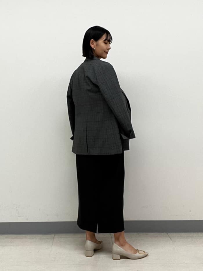 hinanoさんの「INDIVI｜【洗える／オンオフ】チェック柄ダブルジャケット」を使ったコーディネート