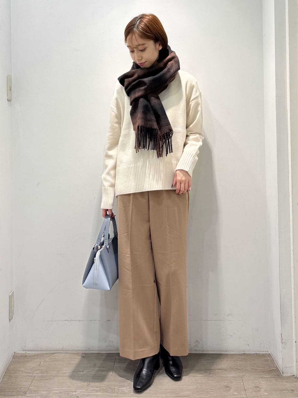 ぶまりんさんの「OPAQUE.CLIP｜ウォームタッチ イージーワイドパンツ【洗濯機洗OK／ストレッチ】≪SS～LL≫」を使ったコーディネート