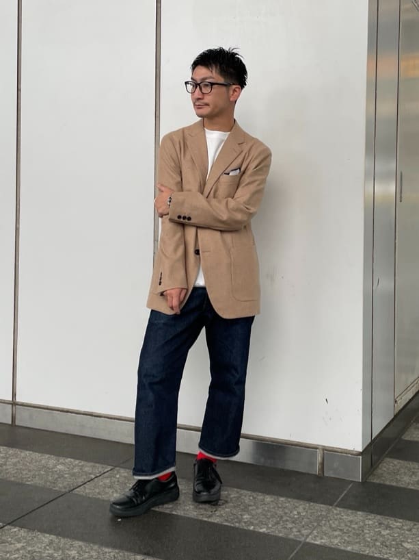 加藤裕樹さんの「TAKEO KIKUCHI｜【モンスターストレッチ】日本製 ワンウォッシュ デニムパンツ」を使ったコーディネート