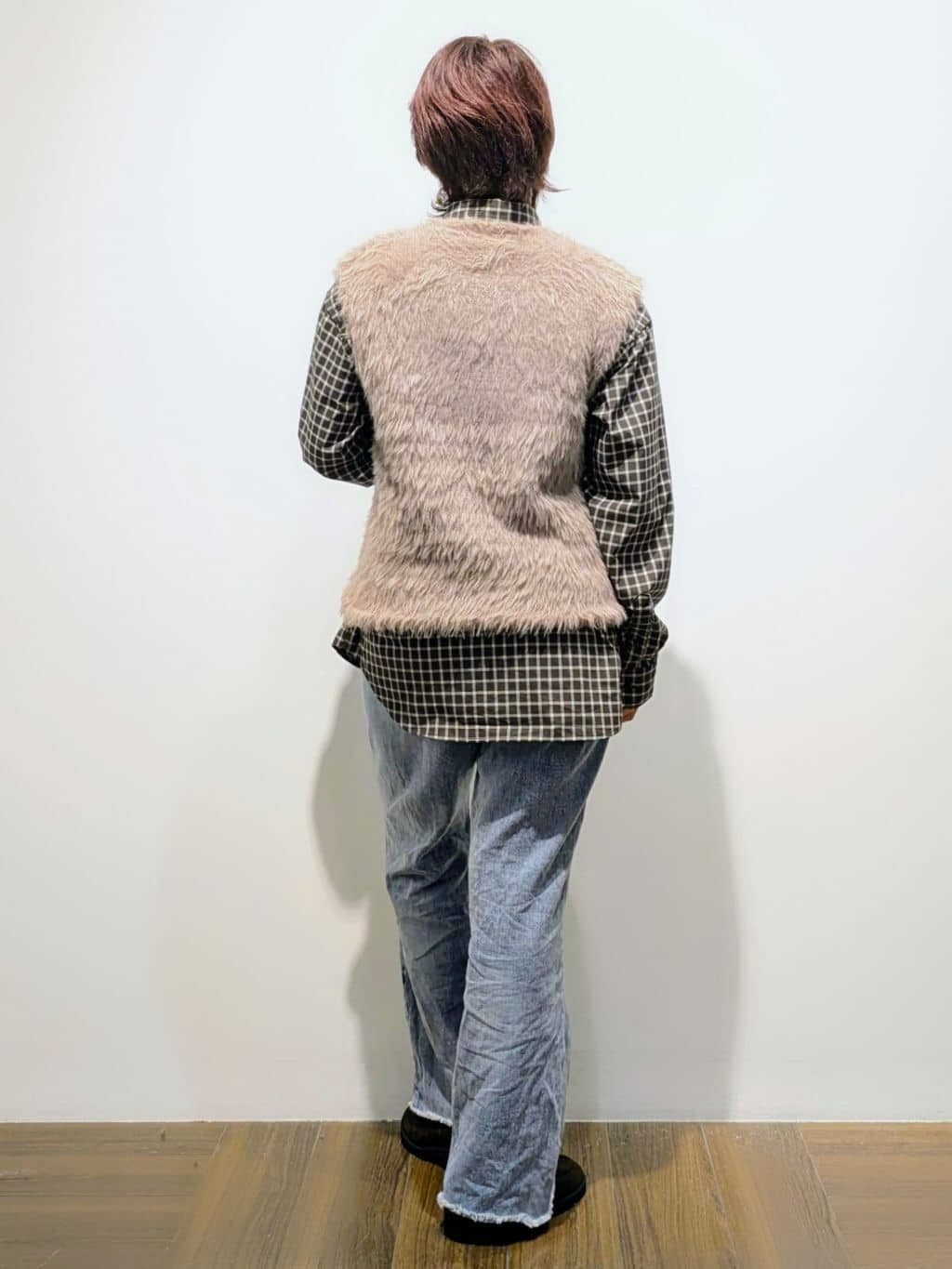 4410さんの「THE SHOP TK｜チェック＆ストライプ アソート長袖シャツ【洗濯機OK】」を使ったコーディネート