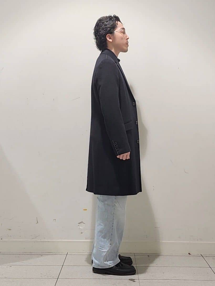 Maedaさんの「TAKEO KIKUCHI｜ウールカシミヤブレンド チェスターコート」を使ったコーディネート