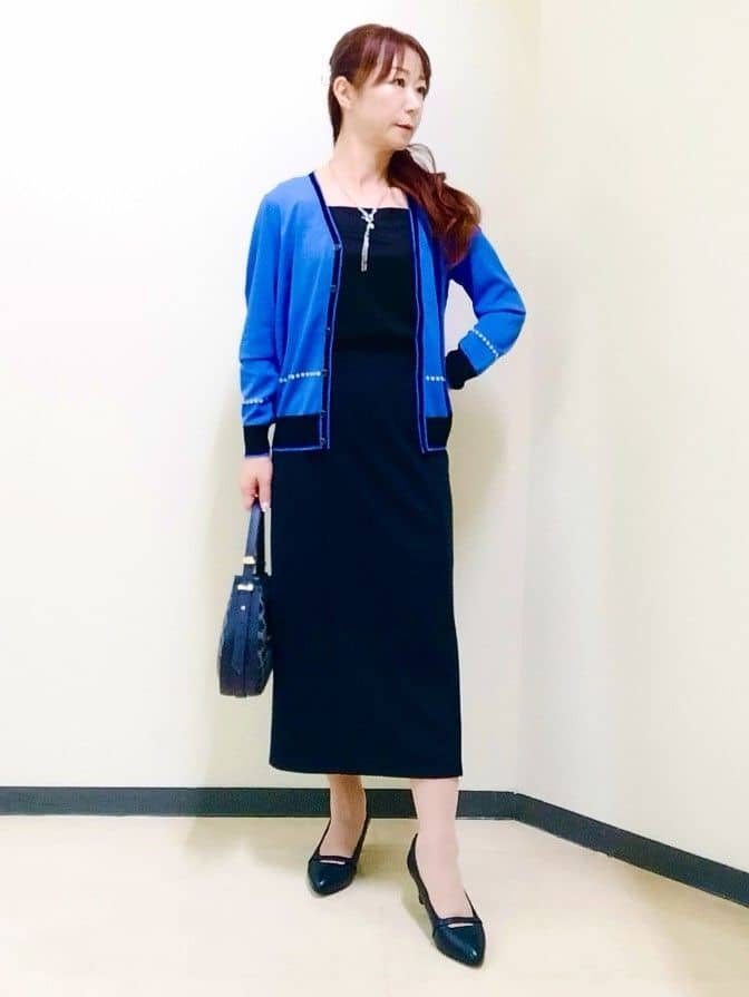 花さんの「Reflect｜【WEB先行カラーあり／手洗い可／アンサンブル可】バイカラーカーディガン」を使ったコーディネート