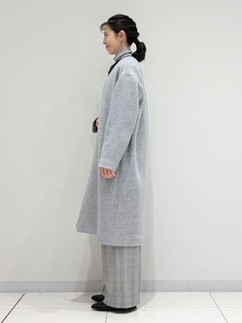 kayoさんの「INDIVI｜【軽量／ウール混】ライトフォルム ロングコート」を使ったコーディネート