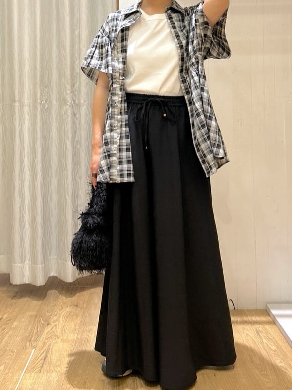 ga_riさんの「THE SHOP TK｜チェック柄チュニックブラウス」を使ったコーディネート