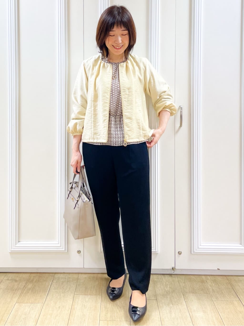 めいさんの「Reflect｜【ライトアウター／ゆったり羽織れる／気軽な羽織りに◎】ライトブルゾン」を使ったコーディネート