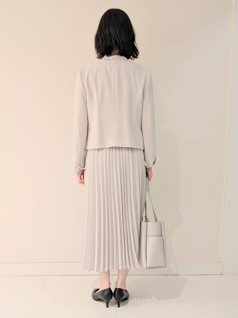 サオリさんの「UNTITLED｜◆【フォーマル/洗える】ボウタイ プリーツワンピース」を使ったコーディネート