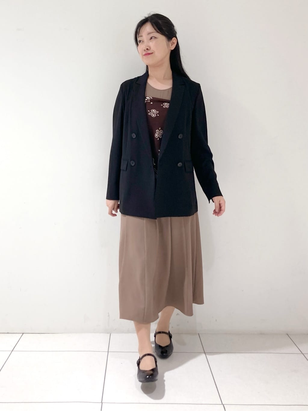 momokoさんの「INDIVI｜【軽く羽織れる！】ダブルジャケット」を使ったコーディネート