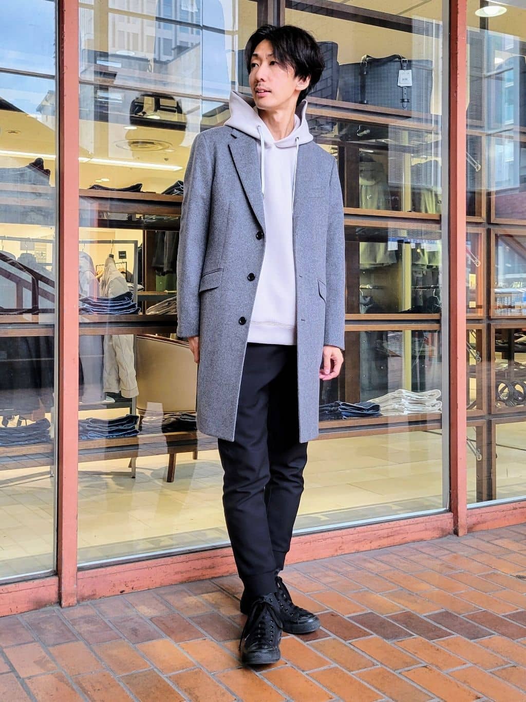 piroyaさんの「TAKEO KIKUCHI｜ウールカシミヤブレンド チェスターコート」を使ったコーディネート