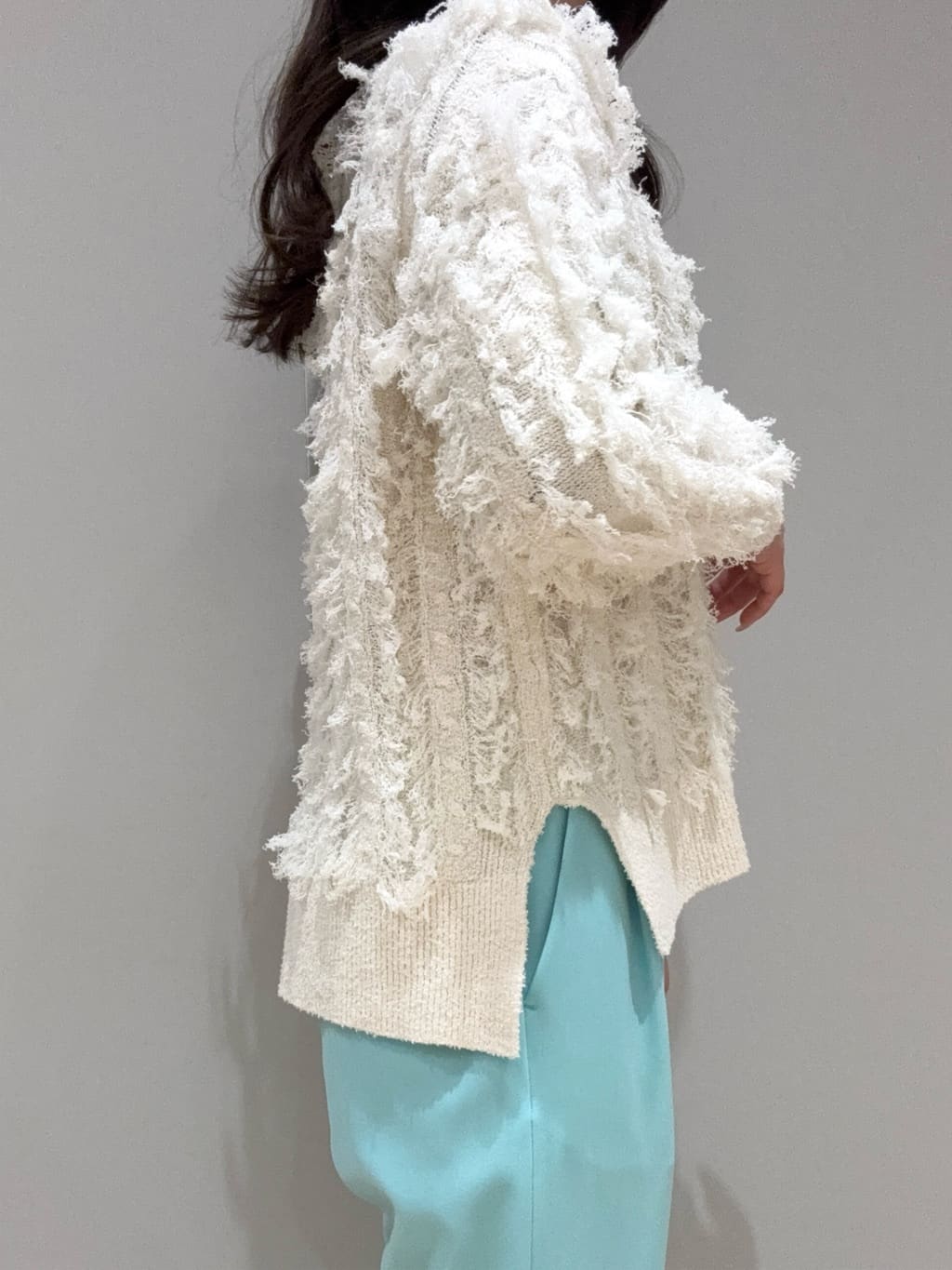 yuriさんの「INDIVI｜◆【洗える】フリンジ ジャカードニット」を使ったコーディネート