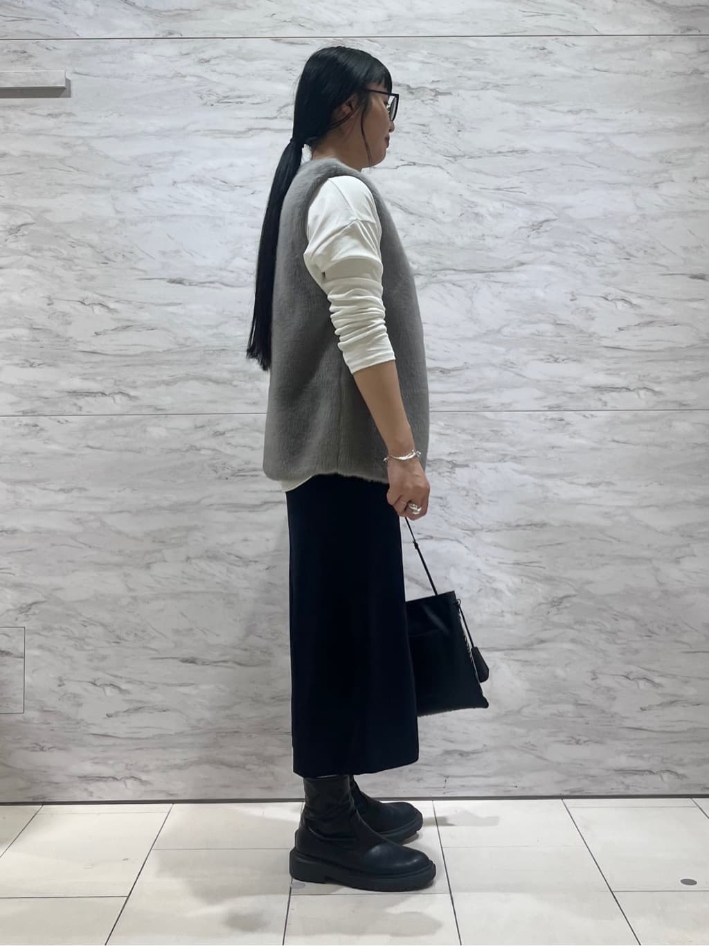 hasuさんの「INDIVI｜ミンク調フェイクファージレ」を使ったコーディネート