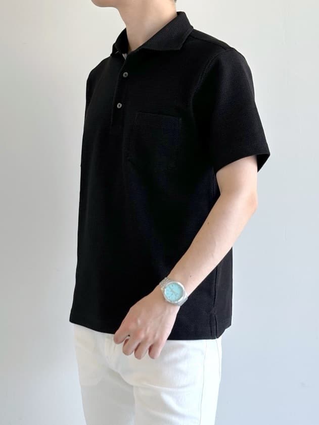 イッシーさんの「TAKEO KIKUCHI｜【抗菌防臭／9色5サイズ展開】ハニカムメランジ ポロシャツ」を使ったコーディネート