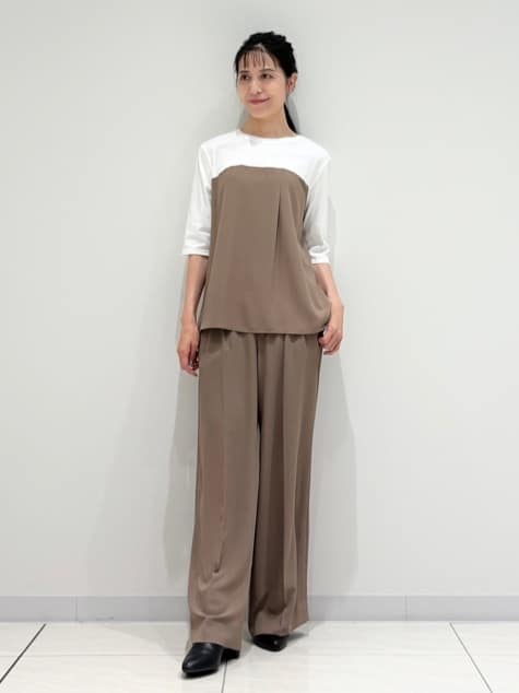kayoさんの「INDIVI｜【セットアップ可能】ビスチェレイヤード風トップス」を使ったコーディネート
