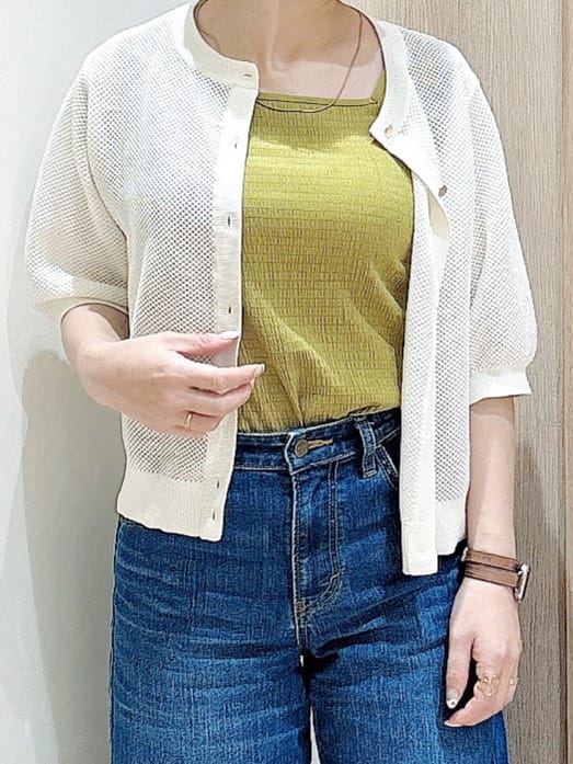MIYUさんの「grove｜◆ジャカードスクエアネックタンク」を使ったコーディネート