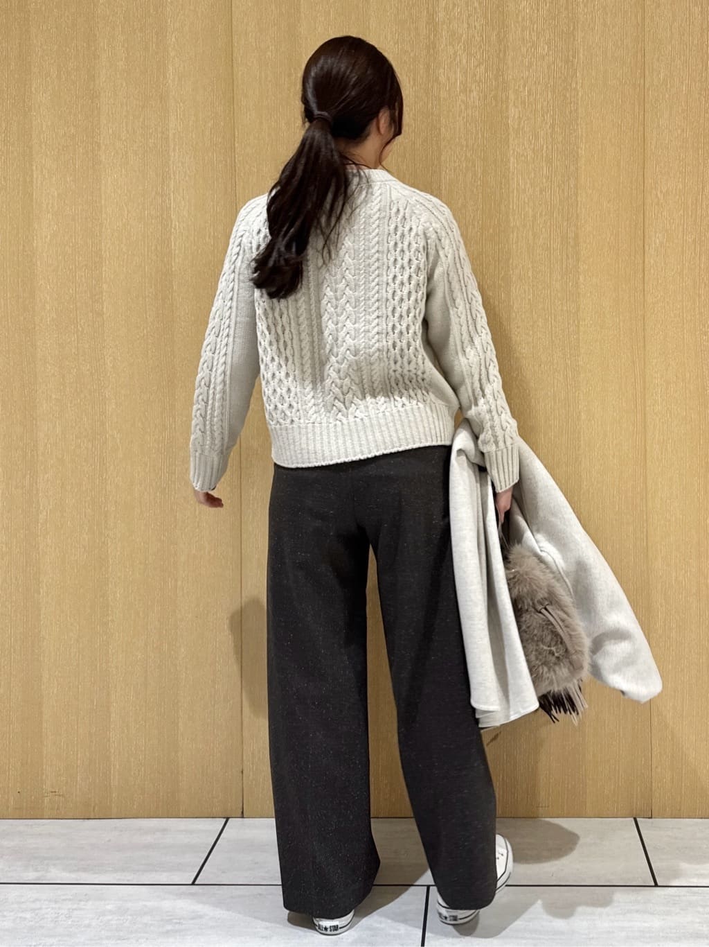 nanaさんの「UNTITLED｜【洗える】スポンディッシュ ケーブル柄ニット」を使ったコーディネート