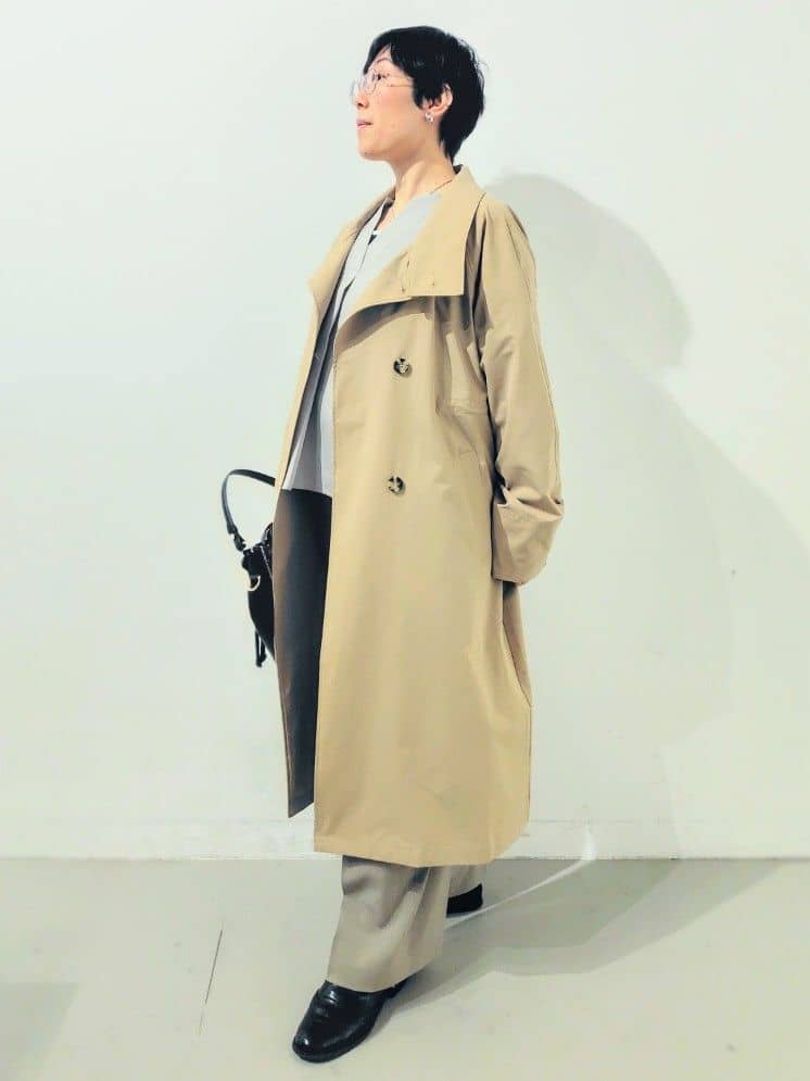 kodamaさんの「THE SHOP TK｜◆スタンドカラートレンチコート【洗える】」を使ったコーディネート