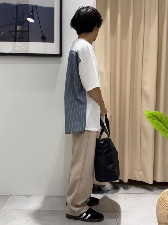 はさんの「THE SHOP TK｜エシカルブロード切替Tシャツ 洗濯機OK」を使ったコーディネート