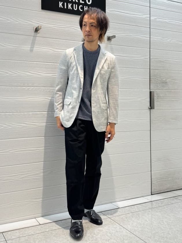 井出恭輔さんの「TAKEO KIKUCHI｜【尾州織】リネンブレンド メッシュ ジャケット」を使ったコーディネート